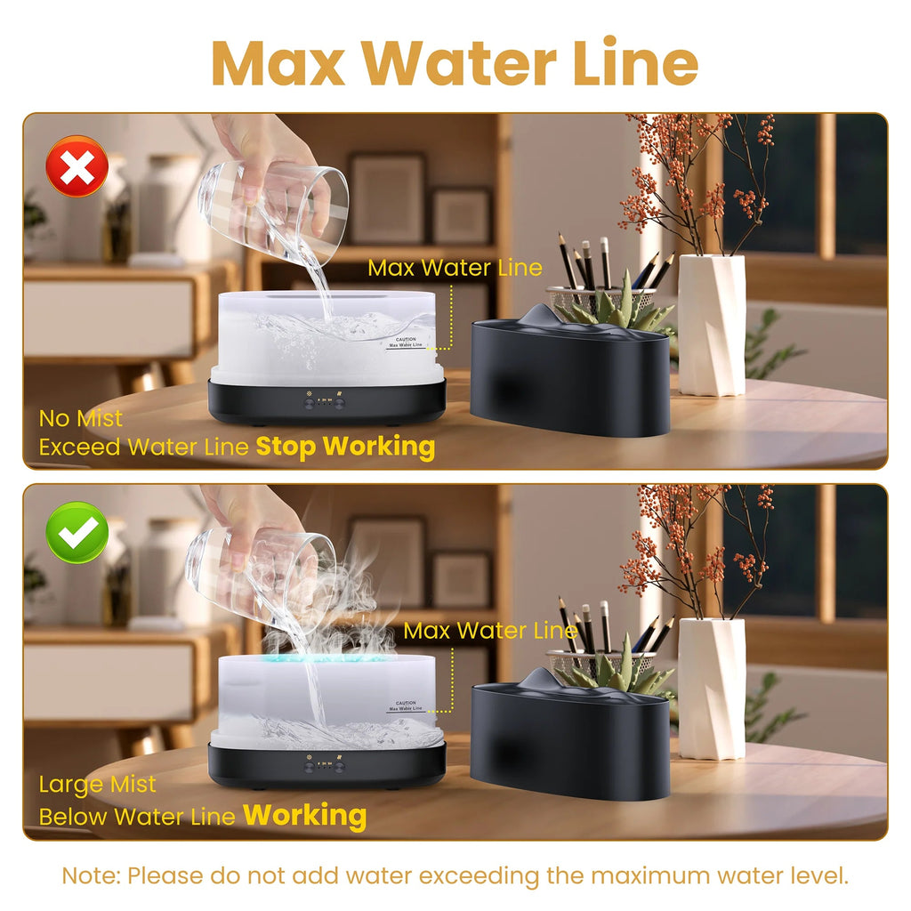 Essential Oil Diffuser, 7 Color Flame Diffuser Humidifier, 200Ml Time Setting for Home, Room, Black - Fix & GoEssential Oil Diffuser, 7 Color Flame Diffuser Humidifier, 200Ml Time Setting for Home, Room, BlackFix & Go