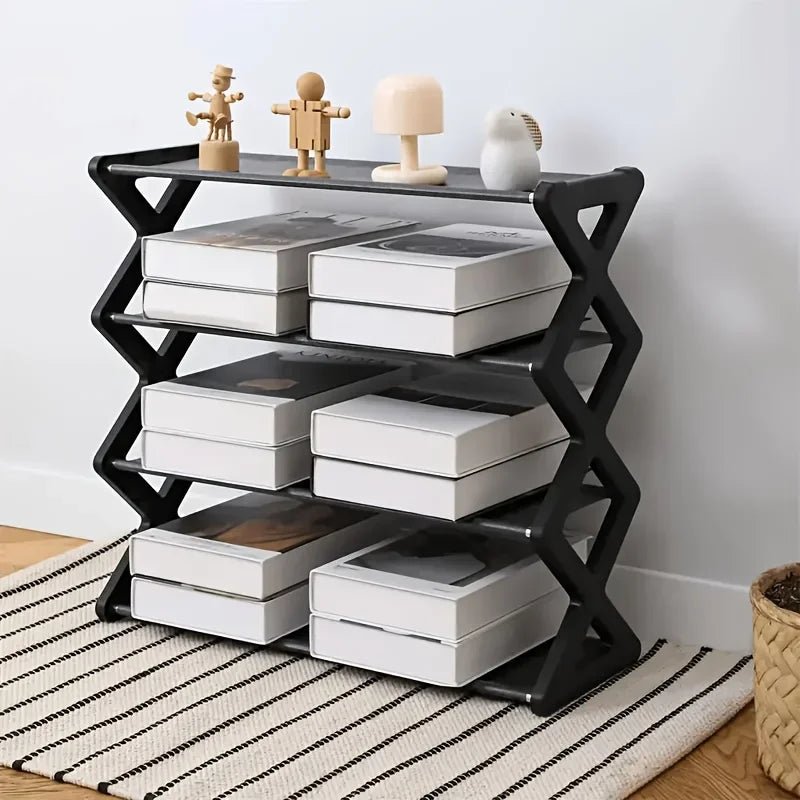 Étagère à chaussures multi-niveaux de type X à 4 couches, gain de place, couleur unie, montage simple à domicile, convient pour l'entrée, le salon - FATAONÉtagère à chaussures multi-niveaux de type X à 4 couches, gain de place, couleur unie, montage simple à domicile, convient pour l'entrée, le salonSolutions MaisonFATAON