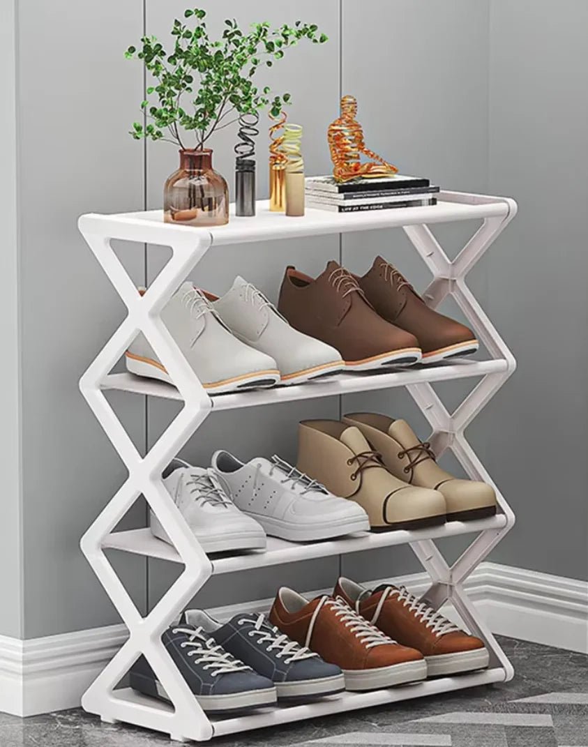 Étagère à chaussures multi-niveaux de type X à 4 couches, gain de place, couleur unie, montage simple à domicile, convient pour l'entrée, le salon - FATAONÉtagère à chaussures multi-niveaux de type X à 4 couches, gain de place, couleur unie, montage simple à domicile, convient pour l'entrée, le salonSolutions MaisonFATAON