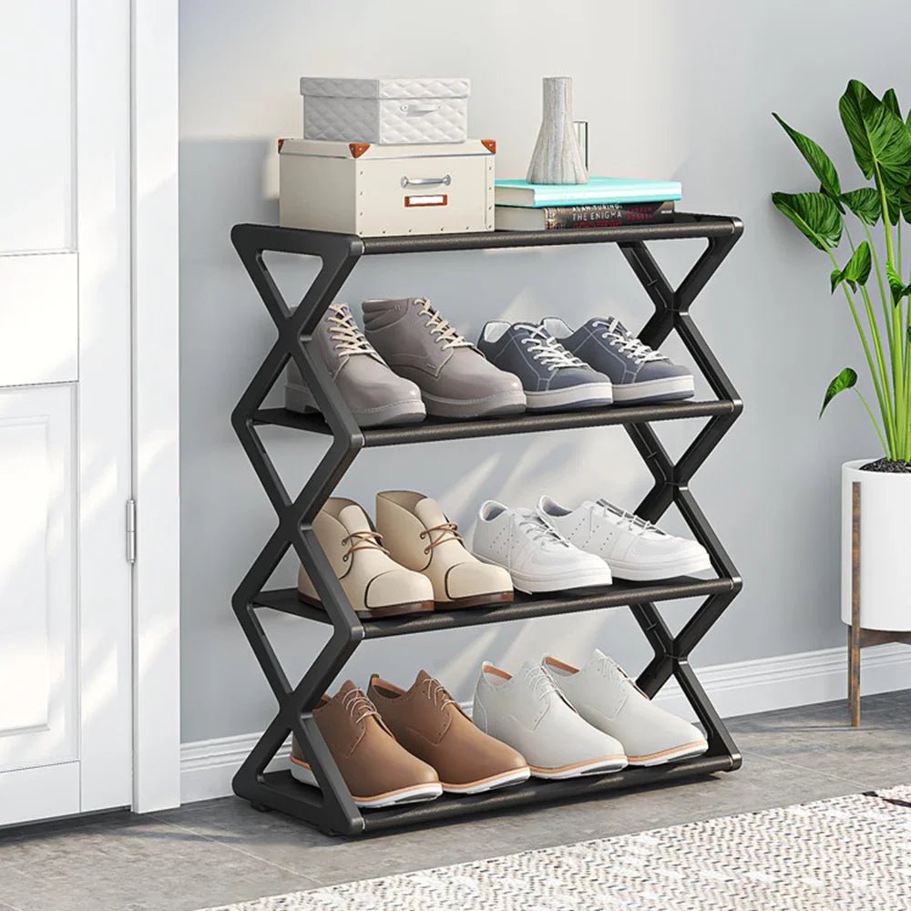 Étagère à chaussures multi-niveaux de type X à 4 couches, gain de place, couleur unie, montage simple à domicile, convient pour l'entrée, le salon - FATAONÉtagère à chaussures multi-niveaux de type X à 4 couches, gain de place, couleur unie, montage simple à domicile, convient pour l'entrée, le salonSolutions MaisonFATAON