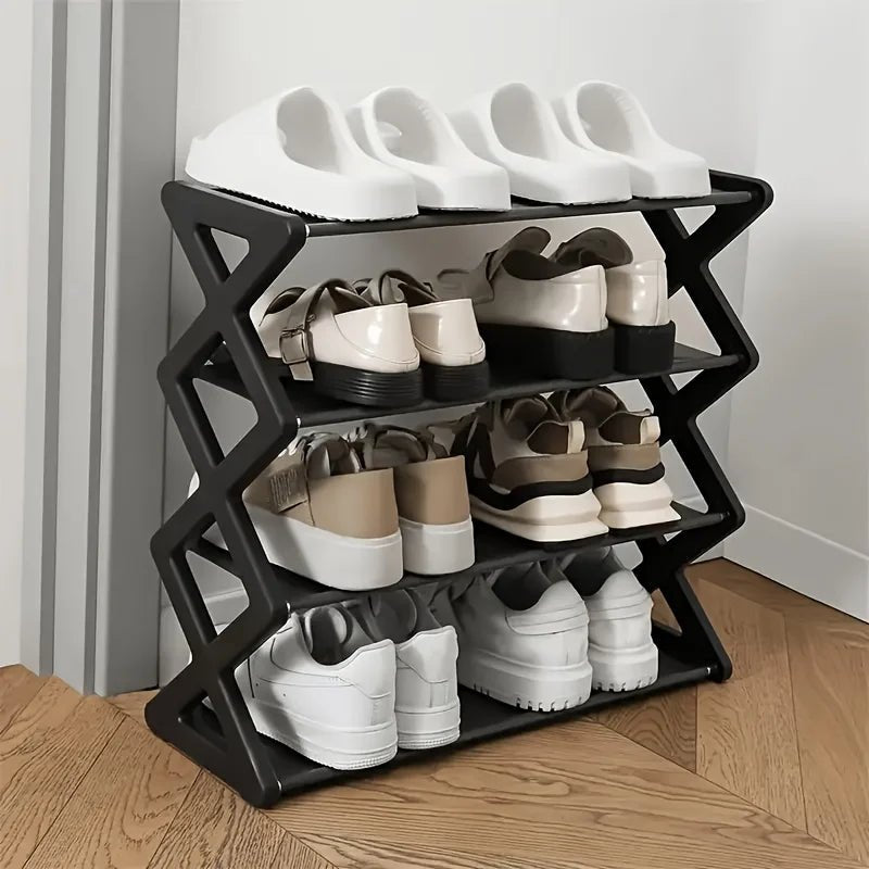 Étagère à chaussures multi-niveaux de type X à 4 couches, gain de place, couleur unie, montage simple à domicile, convient pour l'entrée, le salon - FATAONÉtagère à chaussures multi-niveaux de type X à 4 couches, gain de place, couleur unie, montage simple à domicile, convient pour l'entrée, le salonSolutions MaisonFATAON