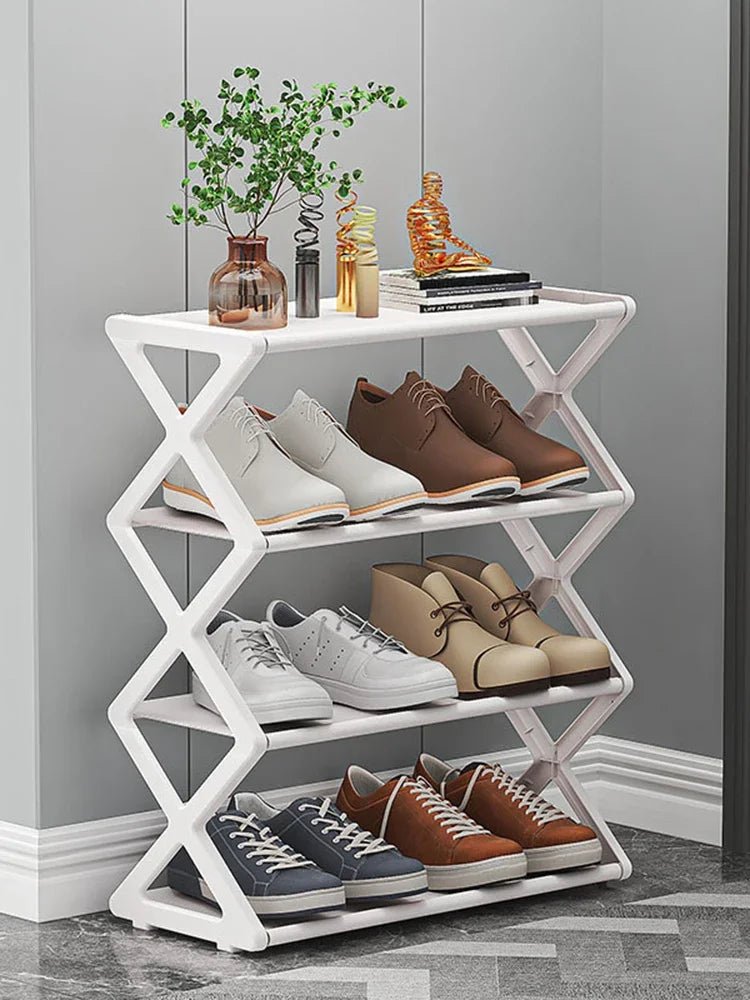 Étagère à chaussures multi-niveaux de type X à 4 couches, gain de place, couleur unie, montage simple à domicile, convient pour l'entrée, le salon - FATAONÉtagère à chaussures multi-niveaux de type X à 4 couches, gain de place, couleur unie, montage simple à domicile, convient pour l'entrée, le salonSolutions MaisonFATAON