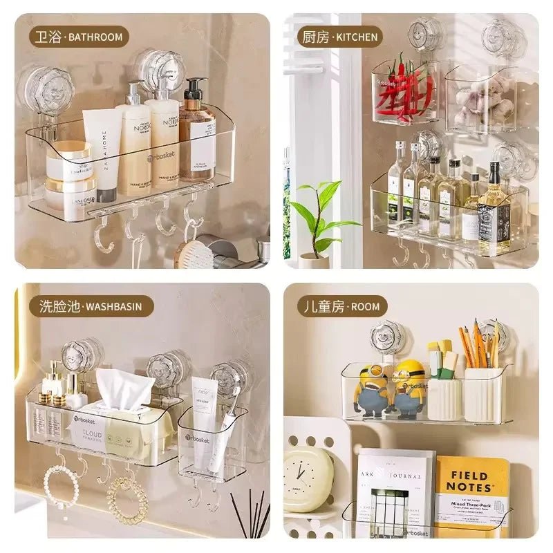 Étagère de salle de bain à ventouse, sans perçage, porte-shampoing, étagère de douche, support de rangement de salle de bain, panier de douche, organisateur de salle de bain étagère salle de bain sans perçage - FATAONÉtagère de salle de bain à ventouse, sans perçage, porte-shampoing, étagère de douche, support de rangement de salle de bain, panier de douche, organisateur de salle de bain étagère salle de bain sans perçageSolutions MaisonFATAON