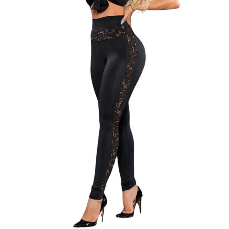 Été couleur pure dentelle patchwork fesses pantalons de yoga leggings leggings leggings - FATAONÉté couleur pure dentelle patchwork fesses pantalons de yoga leggings leggings leggingsMode FemmeFATAON