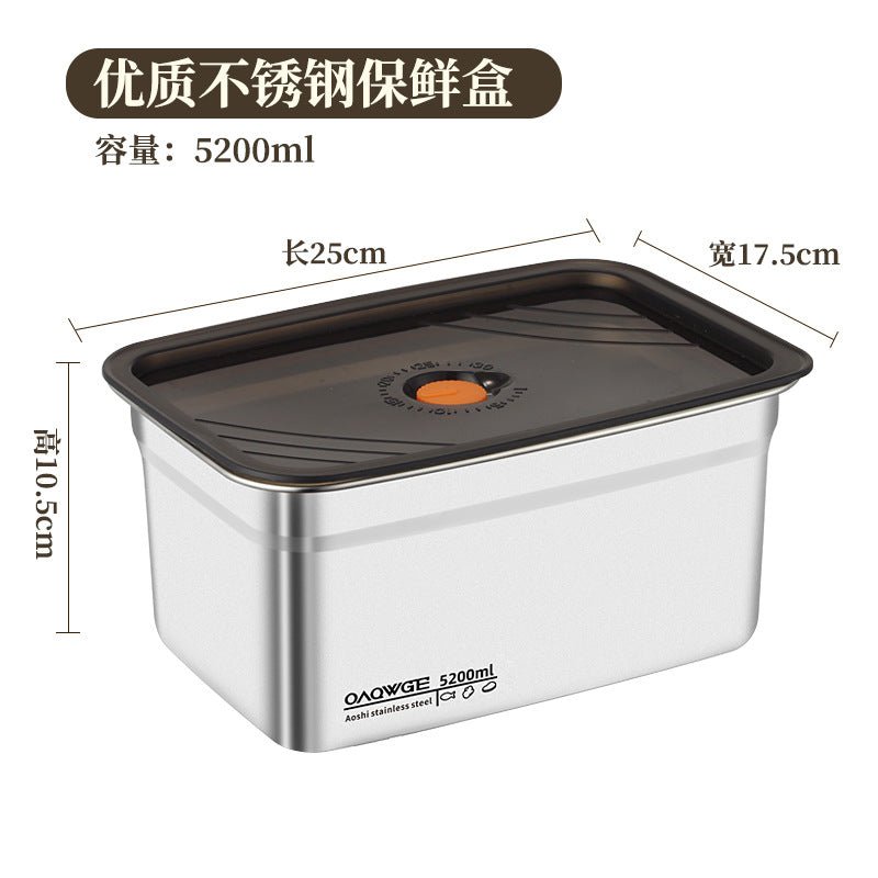 Extra Large Fresh-keeping Box Stainless Steel Household Refrigerated Freezing Fresh-keeping Micro-gland Cover Sealed Storage Fruit Lunch Box Rice - FATAONExtra Large Fresh-keeping Box Stainless Steel Household Refrigerated Freezing Fresh-keeping Micro-gland Cover Sealed Storage Fruit Lunch Box RiceSolutions MaisonFATAON