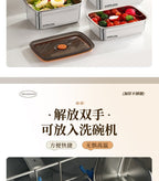 Extra Large Fresh-keeping Box Stainless Steel Household Refrigerated Freezing Fresh-keeping Micro-gland Cover Sealed Storage Fruit Lunch Box Rice - FATAONExtra Large Fresh-keeping Box Stainless Steel Household Refrigerated Freezing Fresh-keeping Micro-gland Cover Sealed Storage Fruit Lunch Box RiceSolutions MaisonFATAON