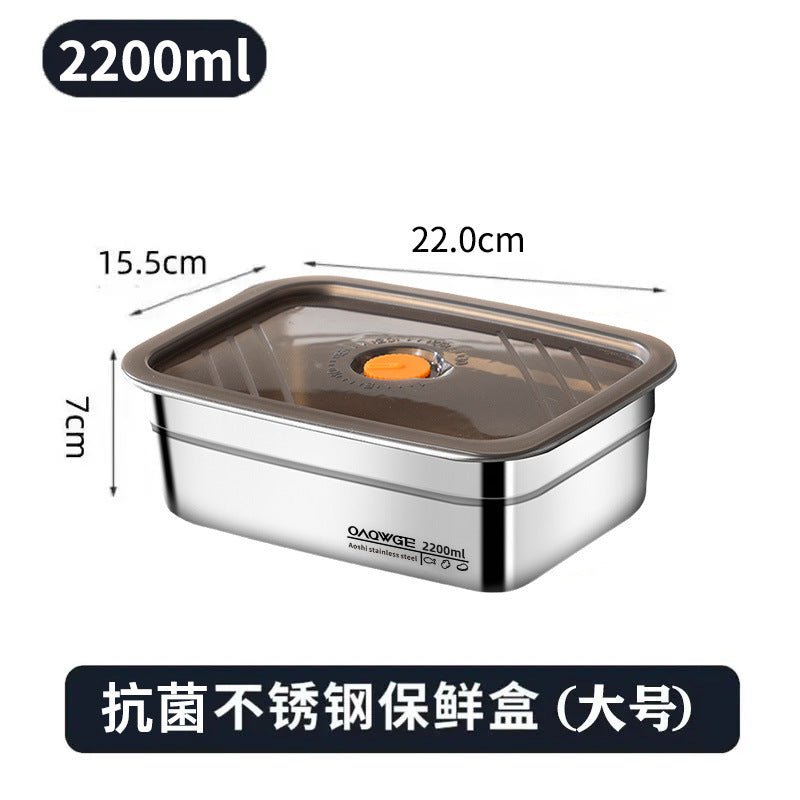Extra Large Fresh-keeping Box Stainless Steel Household Refrigerated Freezing Fresh-keeping Micro-gland Cover Sealed Storage Fruit Lunch Box Rice - FATAONExtra Large Fresh-keeping Box Stainless Steel Household Refrigerated Freezing Fresh-keeping Micro-gland Cover Sealed Storage Fruit Lunch Box RiceSolutions MaisonFATAON