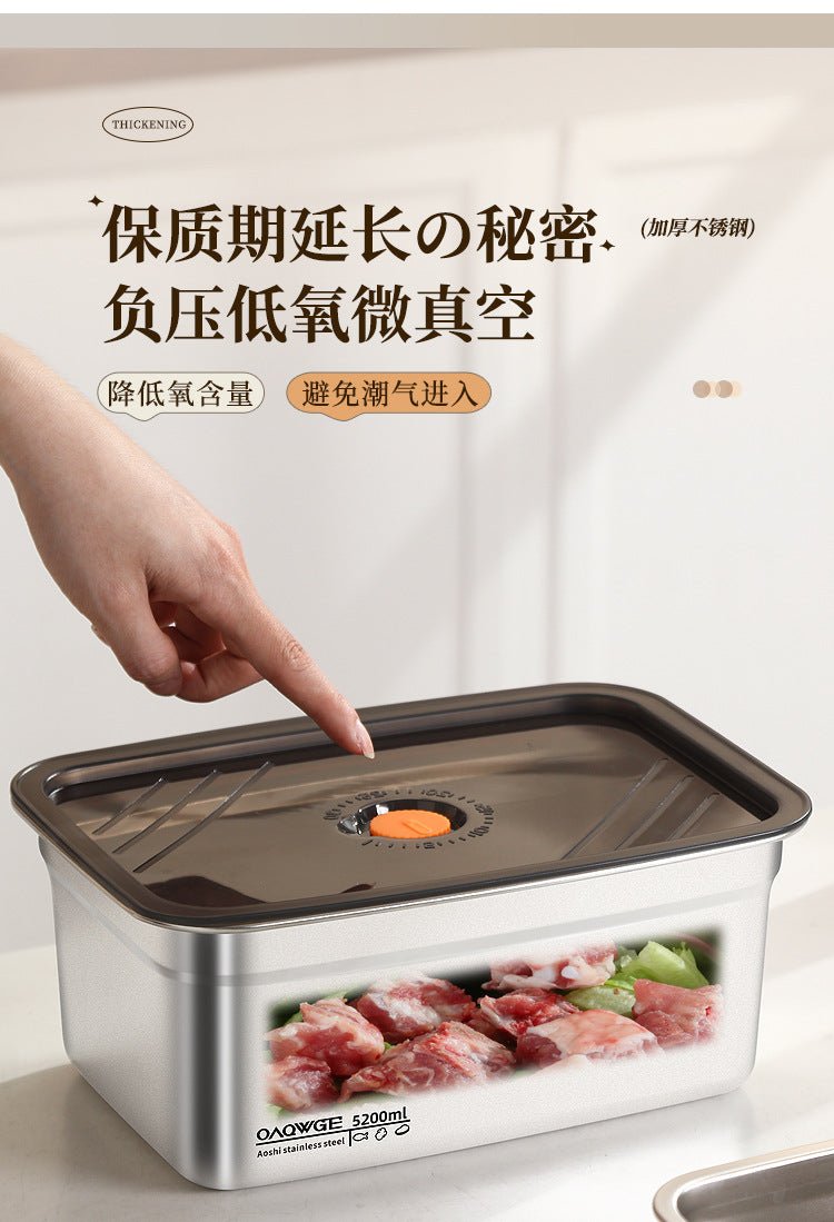 Extra Large Fresh-keeping Box Stainless Steel Household Refrigerated Freezing Fresh-keeping Micro-gland Cover Sealed Storage Fruit Lunch Box Rice - FATAONExtra Large Fresh-keeping Box Stainless Steel Household Refrigerated Freezing Fresh-keeping Micro-gland Cover Sealed Storage Fruit Lunch Box RiceSolutions MaisonFATAON