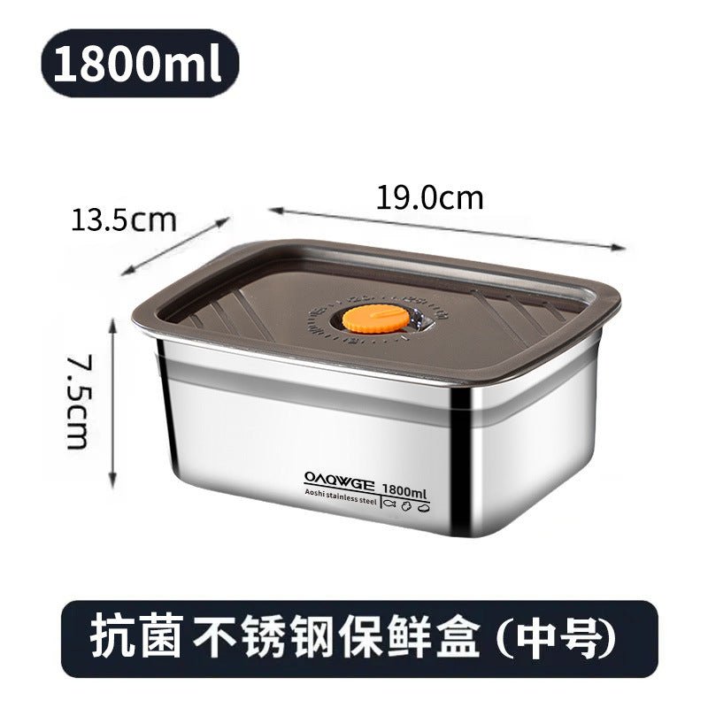 Extra Large Fresh-keeping Box Stainless Steel Household Refrigerated Freezing Fresh-keeping Micro-gland Cover Sealed Storage Fruit Lunch Box Rice - FATAONExtra Large Fresh-keeping Box Stainless Steel Household Refrigerated Freezing Fresh-keeping Micro-gland Cover Sealed Storage Fruit Lunch Box RiceSolutions MaisonFATAON