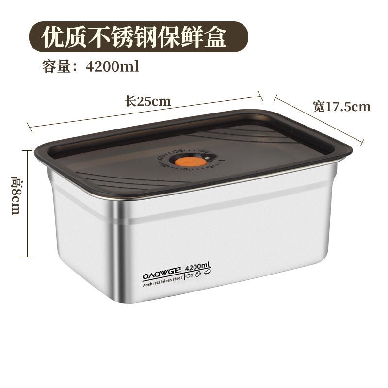 Extra Large Fresh-keeping Box Stainless Steel Household Refrigerated Freezing Fresh-keeping Micro-gland Cover Sealed Storage Fruit Lunch Box Rice - FATAONExtra Large Fresh-keeping Box Stainless Steel Household Refrigerated Freezing Fresh-keeping Micro-gland Cover Sealed Storage Fruit Lunch Box RiceSolutions MaisonFATAON