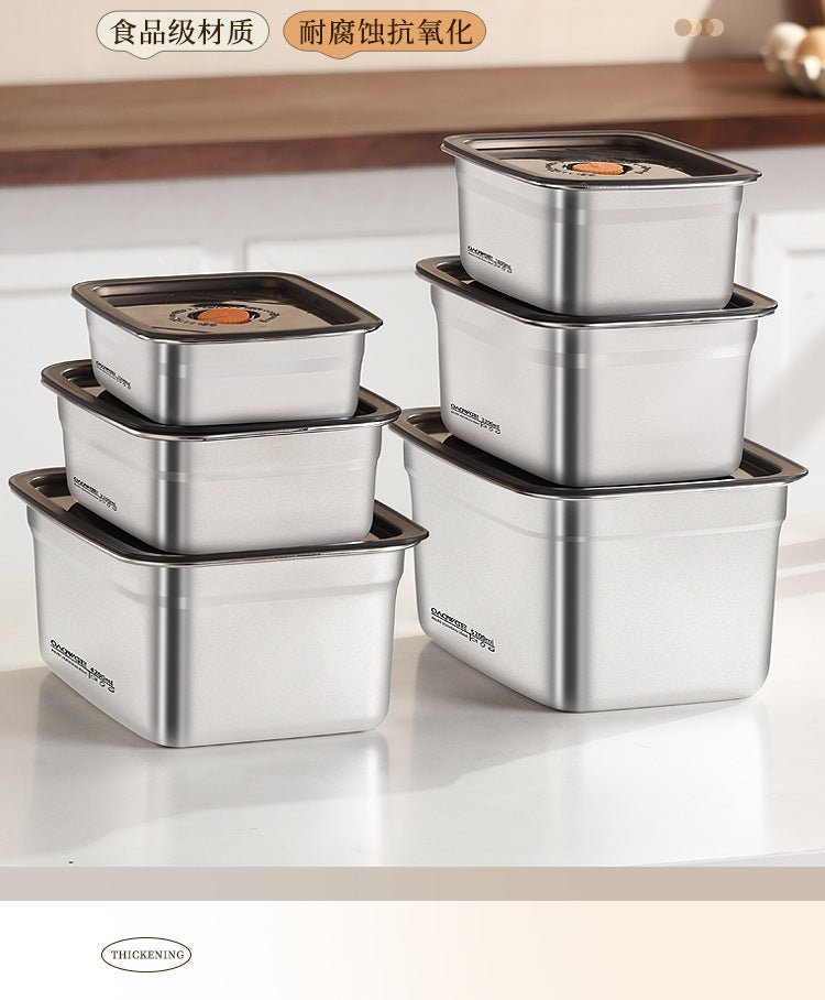 Extra Large Fresh-keeping Box Stainless Steel Household Refrigerated Freezing Fresh-keeping Micro-gland Cover Sealed Storage Fruit Lunch Box Rice - FATAONExtra Large Fresh-keeping Box Stainless Steel Household Refrigerated Freezing Fresh-keeping Micro-gland Cover Sealed Storage Fruit Lunch Box RiceSolutions MaisonFATAON