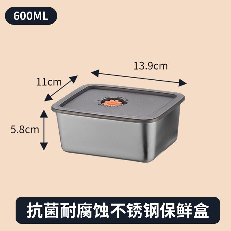Extra Large Fresh-keeping Box Stainless Steel Household Refrigerated Freezing Fresh-keeping Micro-gland Cover Sealed Storage Fruit Lunch Box Rice - FATAONExtra Large Fresh-keeping Box Stainless Steel Household Refrigerated Freezing Fresh-keeping Micro-gland Cover Sealed Storage Fruit Lunch Box RiceSolutions MaisonFATAON