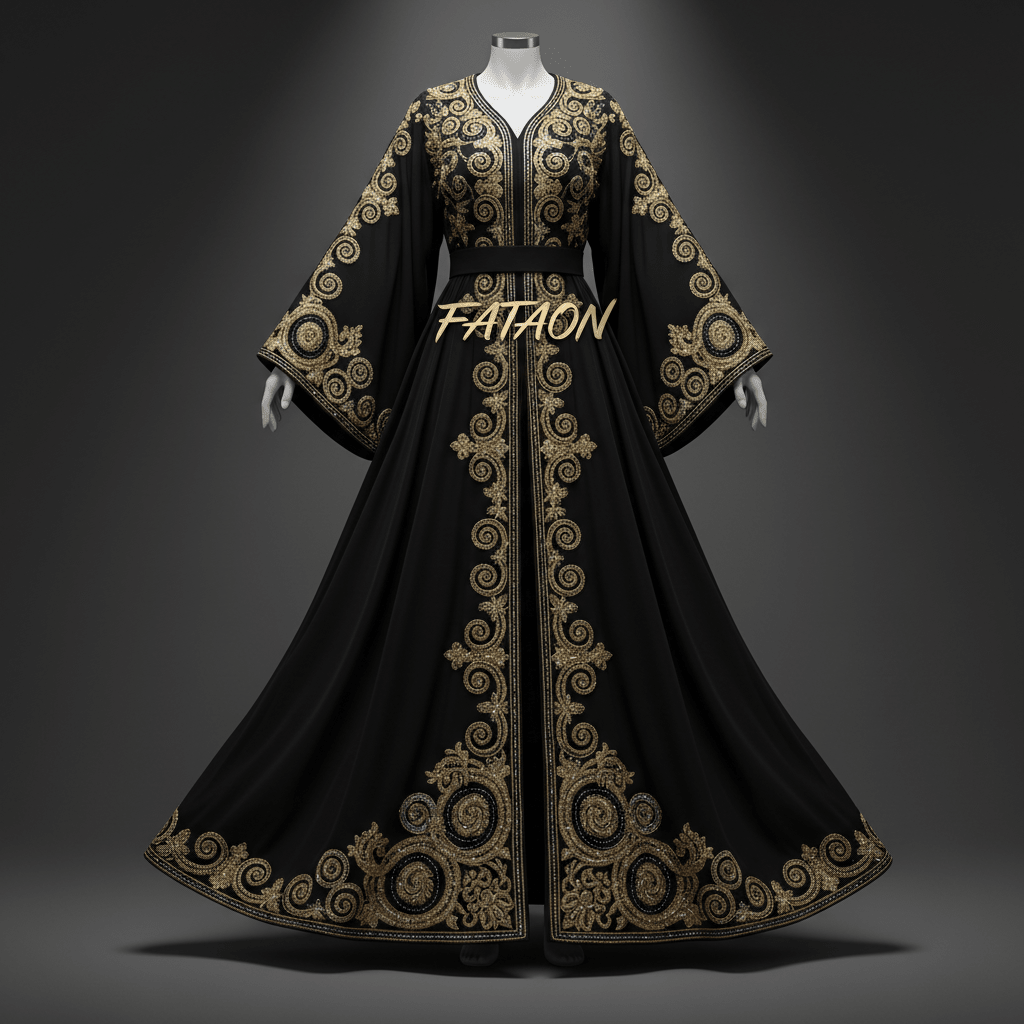 FATAON Abaya Femme Broderie Premium