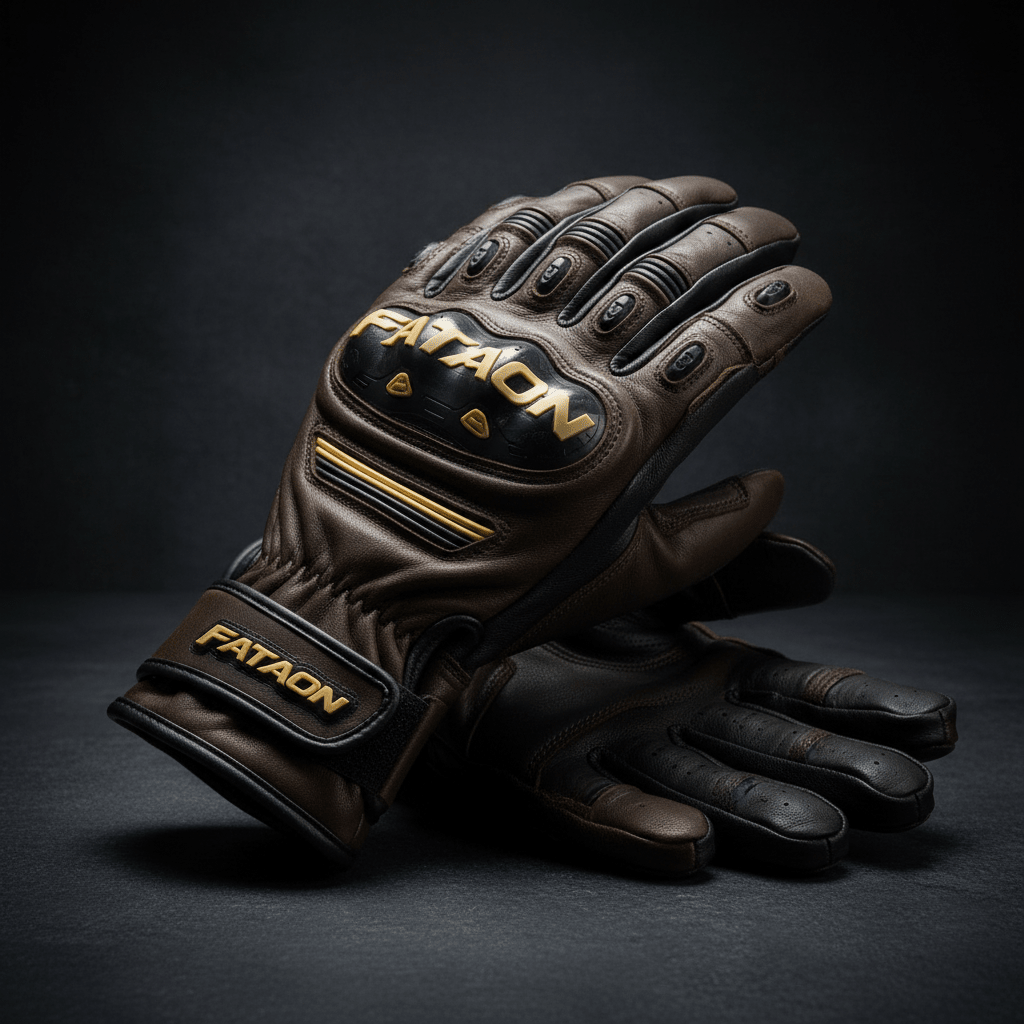 FATAON Gants Moto Cuir