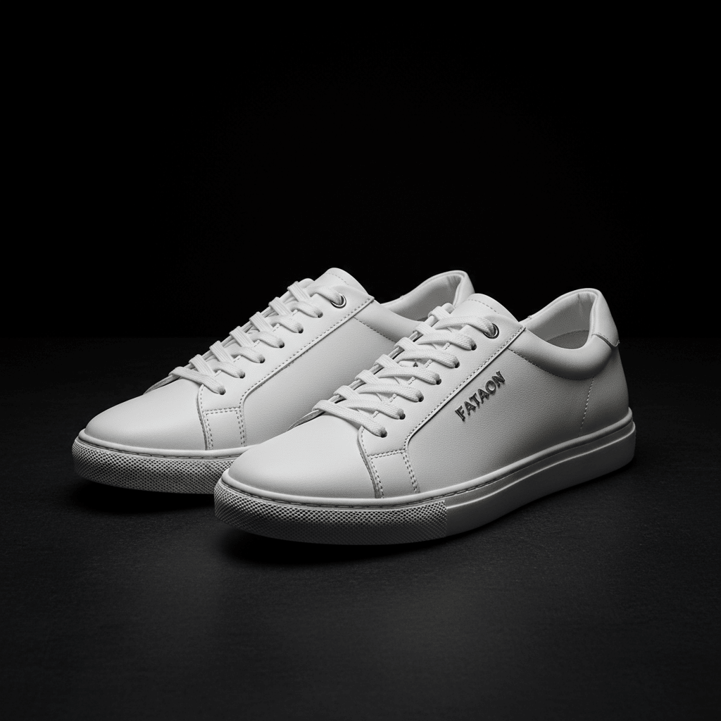FATAON Sneakers Cuir Blanc Homme