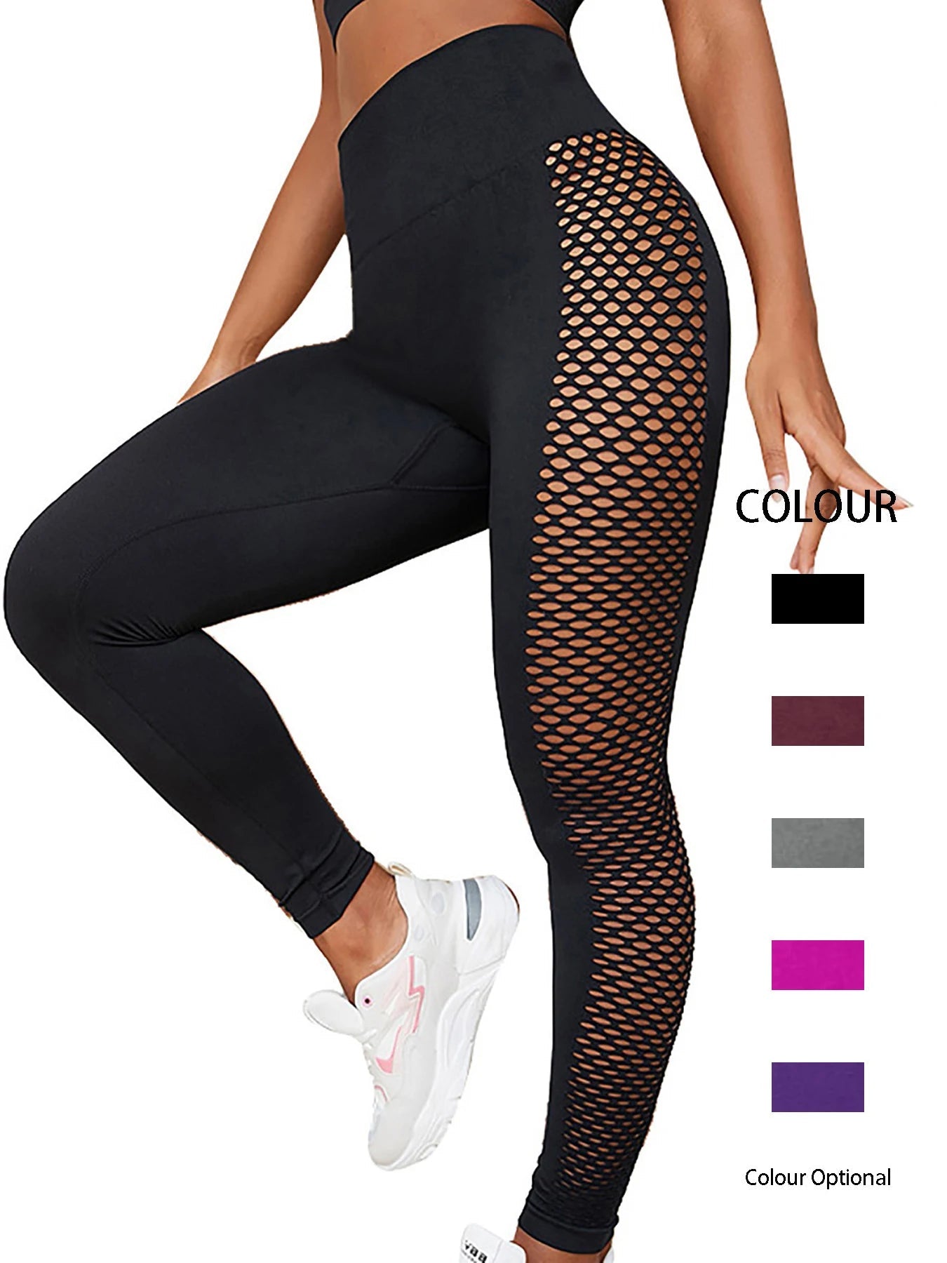 Femme couleur unie creux côtés jambières d'exercices extensible taille haute Push Up Yoga gymnase Fitness collants pantalons maigres pour les femmes - FATAONFemme couleur unie creux côtés jambières d'exercices extensible taille haute Push Up Yoga gymnase Fitness collants pantalons maigres pour les femmesMode FemmeFATAON