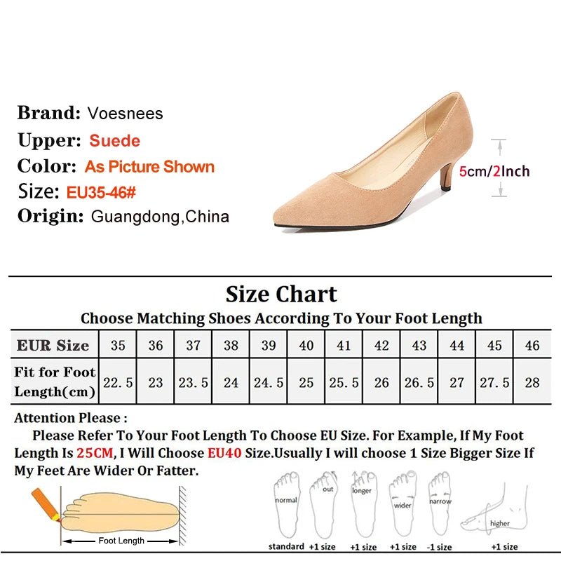 Femmes daim chaussures simples 5CM mode bout pointu sans lacet talons hauts printemps automne bouche peu profonde pompes à talons aiguilles grande taille 45 46 - FATAONFemmes daim chaussures simples 5CM mode bout pointu sans lacet talons hauts printemps automne bouche peu profonde pompes à talons aiguilles grande taille 45 46Mode FemmeFATAON