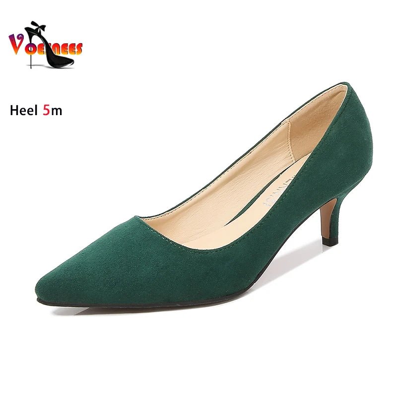 Femmes daim chaussures simples 5CM mode bout pointu sans lacet talons hauts printemps automne bouche peu profonde pompes à talons aiguilles grande taille 45 46 - FATAONFemmes daim chaussures simples 5CM mode bout pointu sans lacet talons hauts printemps automne bouche peu profonde pompes à talons aiguilles grande taille 45 46Mode FemmeFATAON