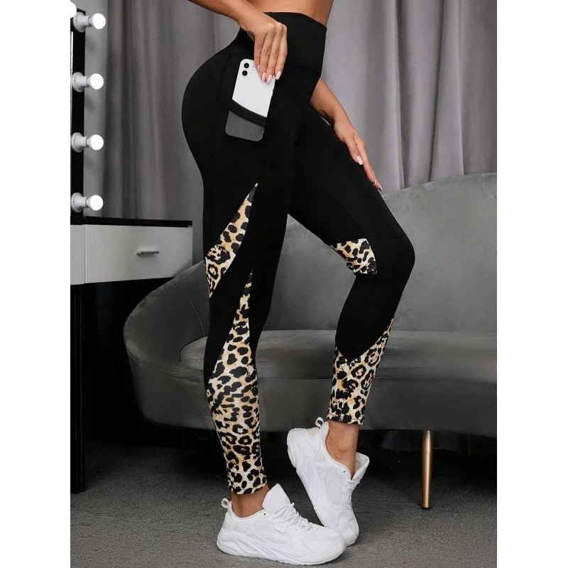 Femmes imprimé Yoga Leggings léopard épissage ensemble Leggings taille haute bout à bout mode Fitness course avec poche Legging - FATAONFemmes imprimé Yoga Leggings léopard épissage ensemble Leggings taille haute bout à bout mode Fitness course avec poche LeggingFitness FemmeFATAON