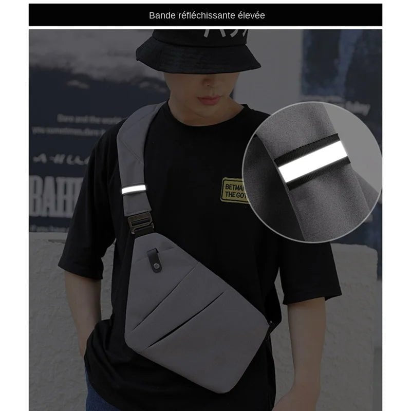 Fengdong men ultra thin anti-theft small chest bag mini cross body bags male one shoulder sling bag for travel boy sports bag - FATAONFengdong men ultra thin anti-theft small chest bag mini cross body bags male one shoulder sling bag for travel boy sports bagMode HommeFATAON