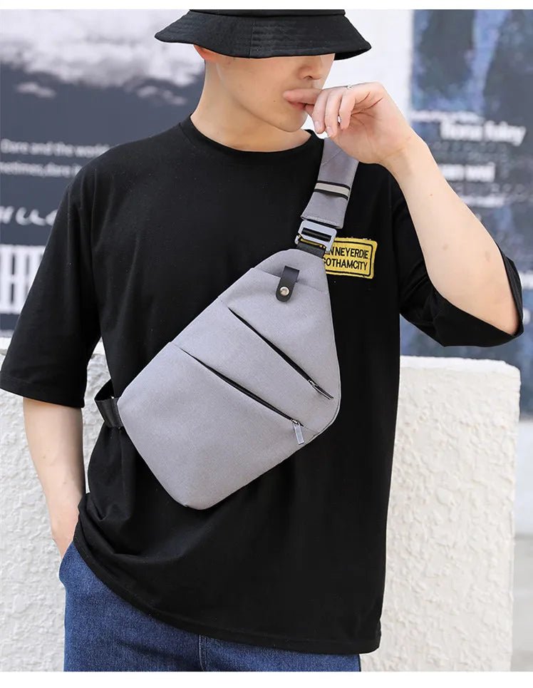Fengdong men ultra thin anti-theft small chest bag mini cross body bags male one shoulder sling bag for travel boy sports bag - FATAONFengdong men ultra thin anti-theft small chest bag mini cross body bags male one shoulder sling bag for travel boy sports bagMode HommeFATAON