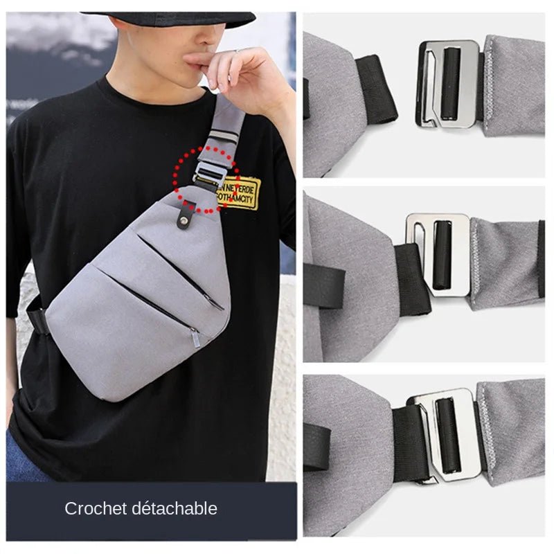 Fengdong men ultra thin anti-theft small chest bag mini cross body bags male one shoulder sling bag for travel boy sports bag - FATAONFengdong men ultra thin anti-theft small chest bag mini cross body bags male one shoulder sling bag for travel boy sports bagMode HommeFATAON
