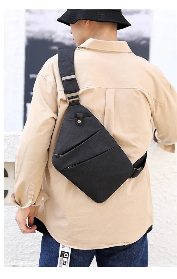 Fengdong men ultra thin anti-theft small chest bag mini cross body bags male one shoulder sling bag for travel boy sports bag - FATAONFengdong men ultra thin anti-theft small chest bag mini cross body bags male one shoulder sling bag for travel boy sports bagMode HommeFATAON
