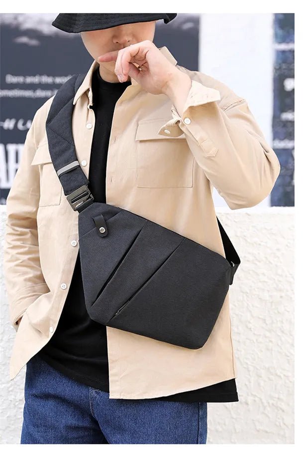 Fengdong men ultra thin anti-theft small chest bag mini cross body bags male one shoulder sling bag for travel boy sports bag - FATAONFengdong men ultra thin anti-theft small chest bag mini cross body bags male one shoulder sling bag for travel boy sports bagMode HommeFATAON