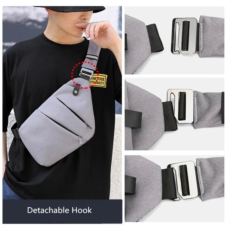 Fengdong men ultra thin anti-theft small chest bag mini cross body bags male one shoulder sling bag for travel boy sports bag - FATAONFengdong men ultra thin anti-theft small chest bag mini cross body bags male one shoulder sling bag for travel boy sports bagMode HommeFATAON