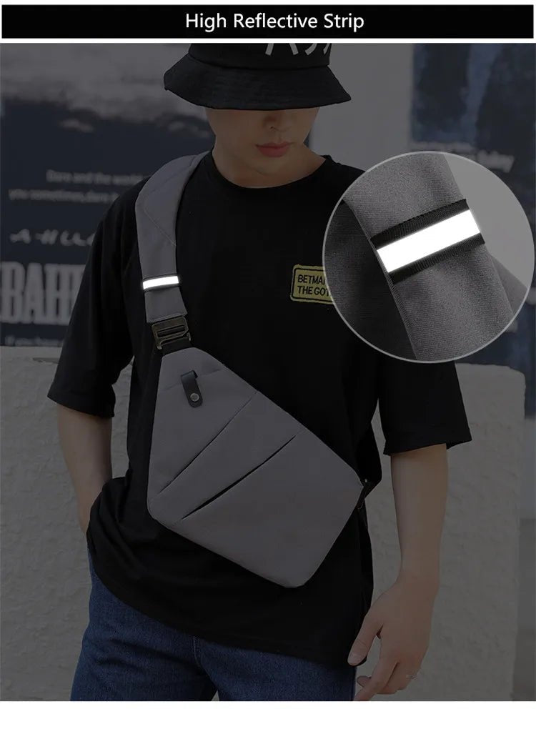 Fengdong men ultra thin anti-theft small chest bag mini cross body bags male one shoulder sling bag for travel boy sports bag - FATAONFengdong men ultra thin anti-theft small chest bag mini cross body bags male one shoulder sling bag for travel boy sports bagMode HommeFATAON