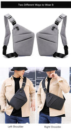 Fengdong men ultra thin anti-theft small chest bag mini cross body bags male one shoulder sling bag for travel boy sports bag - FATAONFengdong men ultra thin anti-theft small chest bag mini cross body bags male one shoulder sling bag for travel boy sports bagMode HommeFATAON
