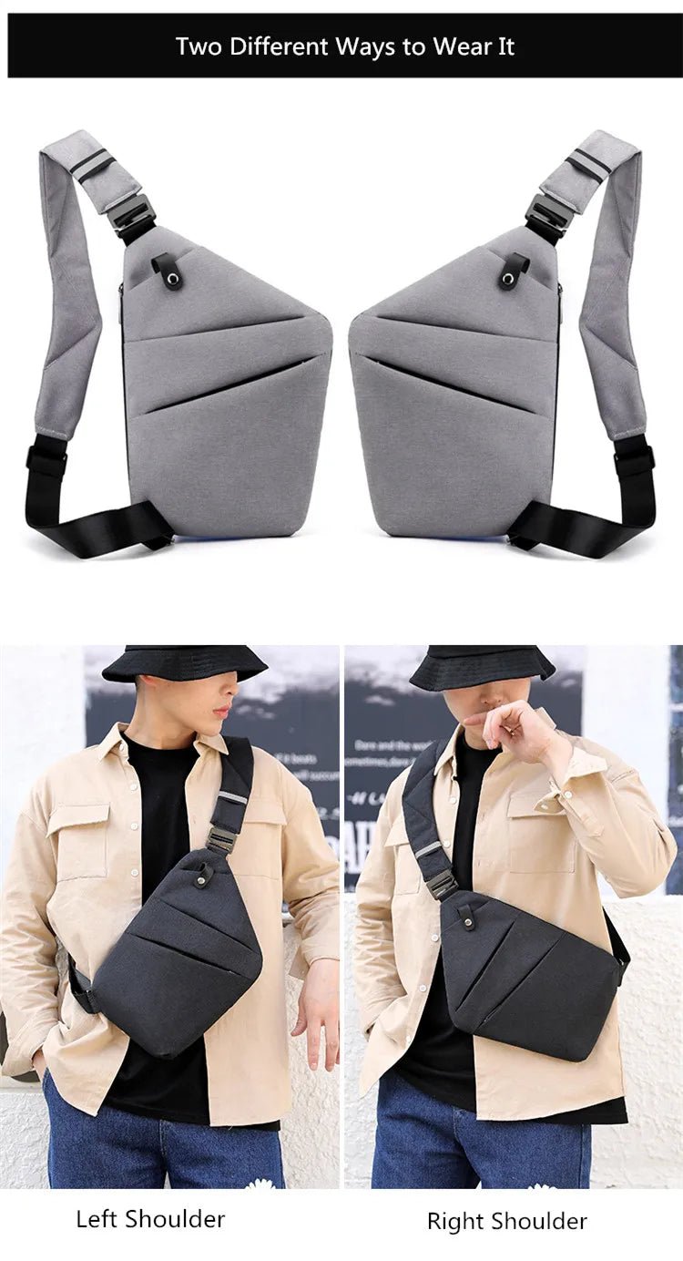 Fengdong men ultra thin anti-theft small chest bag mini cross body bags male one shoulder sling bag for travel boy sports bag - FATAONFengdong men ultra thin anti-theft small chest bag mini cross body bags male one shoulder sling bag for travel boy sports bagMode HommeFATAON