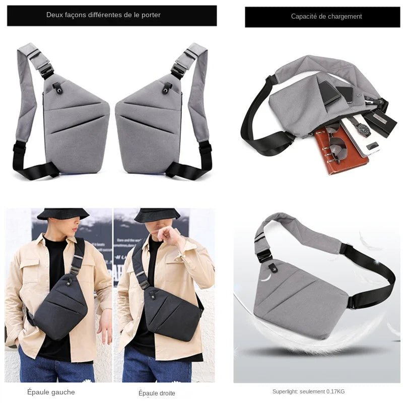 Fengdong men ultra thin anti-theft small chest bag mini cross body bags male one shoulder sling bag for travel boy sports bag - FATAONFengdong men ultra thin anti-theft small chest bag mini cross body bags male one shoulder sling bag for travel boy sports bagMode HommeFATAON