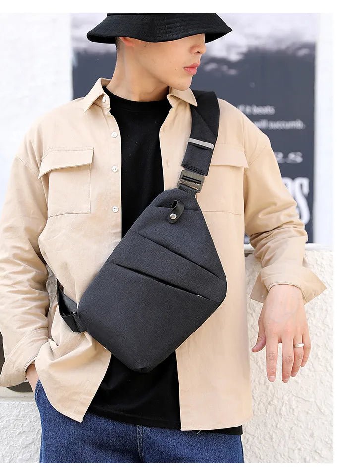 Fengdong men ultra thin anti-theft small chest bag mini cross body bags male one shoulder sling bag for travel boy sports bag - FATAONFengdong men ultra thin anti-theft small chest bag mini cross body bags male one shoulder sling bag for travel boy sports bagMode HommeFATAON