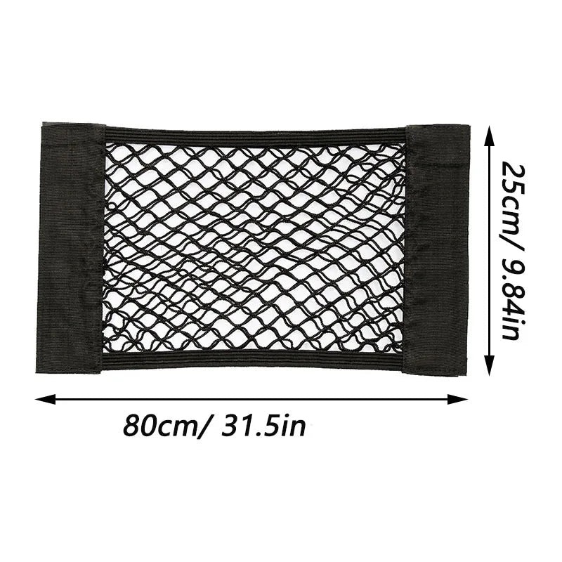 Filet de rangement pour coffre arrière de voiture, filet en maille pour siège, corde élastique, autocollant magique, sac de rangement universel, organisateur de poche pour voiture - FATAONFilet de rangement pour coffre arrière de voiture, filet en maille pour siège, corde élastique, autocollant magique, sac de rangement universel, organisateur de poche pour voitureAccessoire AutoFATAON