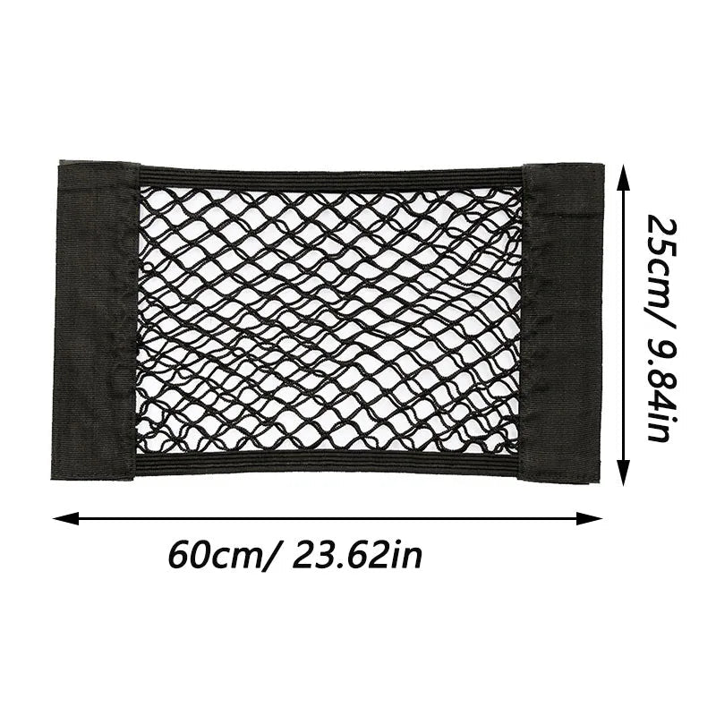 Filet de rangement pour coffre arrière de voiture, filet en maille pour siège, corde élastique, autocollant magique, sac de rangement universel, organisateur de poche pour voiture - FATAONFilet de rangement pour coffre arrière de voiture, filet en maille pour siège, corde élastique, autocollant magique, sac de rangement universel, organisateur de poche pour voitureAccessoire AutoFATAON
