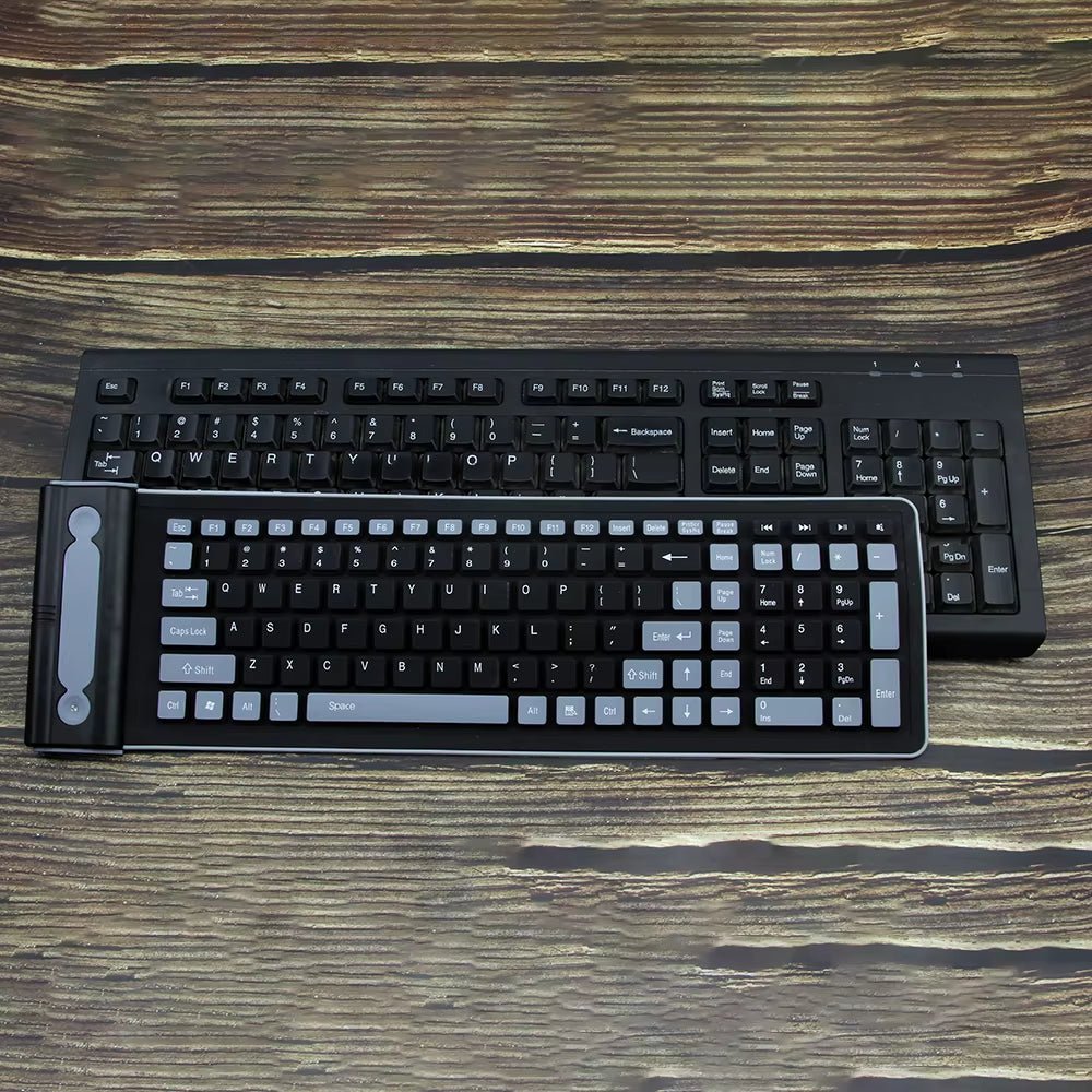 Foldable Silicone Wireless Keyboard 2.4G Usb Flexible Waterproof Slim Keyboard Universal Silent Roll up Keypad for PC Laptop - Fix & GoFoldable Silicone Wireless Keyboard 2.4G Usb Flexible Waterproof Slim Keyboard Universal Silent Roll up Keypad for PC LaptopFix & Go
