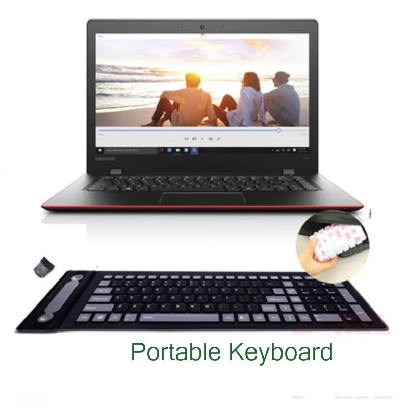Foldable Silicone Wireless Keyboard 2.4G Usb Flexible Waterproof Slim Keyboard Universal Silent Roll up Keypad for PC Laptop - Fix & GoFoldable Silicone Wireless Keyboard 2.4G Usb Flexible Waterproof Slim Keyboard Universal Silent Roll up Keypad for PC LaptopFix & Go