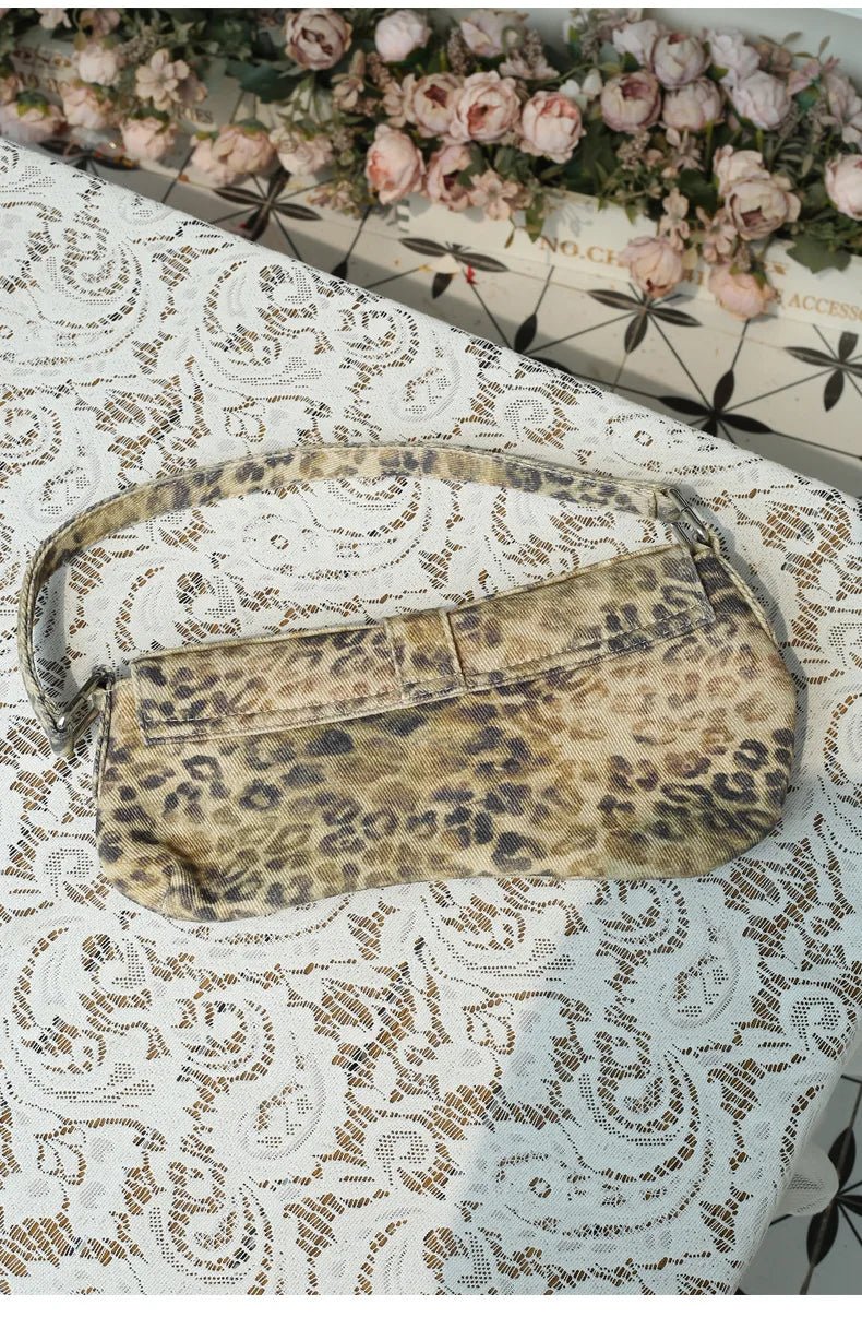 French Underarm Tote Bags for Women's Brown Leopard Handbag Clutch Bags Female Vintage PU Leather Shoulder Bags Versatile Casual - FATAONFrench Underarm Tote Bags for Women's Brown Leopard Handbag Clutch Bags Female Vintage PU Leather Shoulder Bags Versatile CasualMode FemmeFATAON