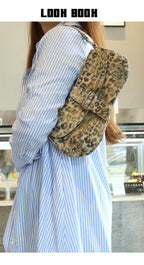 French Underarm Tote Bags for Women's Brown Leopard Handbag Clutch Bags Female Vintage PU Leather Shoulder Bags Versatile Casual - FATAONFrench Underarm Tote Bags for Women's Brown Leopard Handbag Clutch Bags Female Vintage PU Leather Shoulder Bags Versatile CasualMode FemmeFATAON