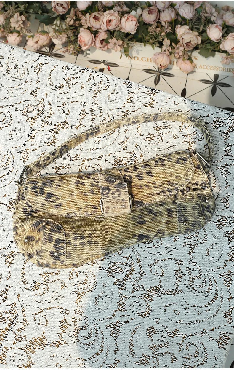 French Underarm Tote Bags for Women's Brown Leopard Handbag Clutch Bags Female Vintage PU Leather Shoulder Bags Versatile Casual - FATAONFrench Underarm Tote Bags for Women's Brown Leopard Handbag Clutch Bags Female Vintage PU Leather Shoulder Bags Versatile CasualMode FemmeFATAON