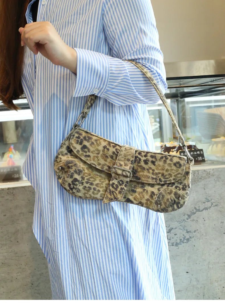 French Underarm Tote Bags for Women's Brown Leopard Handbag Clutch Bags Female Vintage PU Leather Shoulder Bags Versatile Casual - FATAONFrench Underarm Tote Bags for Women's Brown Leopard Handbag Clutch Bags Female Vintage PU Leather Shoulder Bags Versatile CasualMode FemmeFATAON