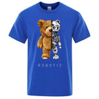 Funny Ted Bear Robot Tshirt Robotic Bear Men Short Sleeve Fashion Casual Clothing Summer Cotton Tees Oversized Street T-Shirts - Fix & GoFunny Ted Bear Robot Tshirt Robotic Bear Men Short Sleeve Fashion Casual Clothing Summer Cotton Tees Oversized Street T-ShirtsFix & Go