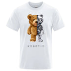 Funny Ted Bear Robot Tshirt Robotic Bear Men Short Sleeve Fashion Casual Clothing Summer Cotton Tees Oversized Street T-Shirts - Fix & GoFunny Ted Bear Robot Tshirt Robotic Bear Men Short Sleeve Fashion Casual Clothing Summer Cotton Tees Oversized Street T-ShirtsFix & Go