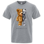 Funny Ted Bear Robot Tshirt Robotic Bear Men Short Sleeve Fashion Casual Clothing Summer Cotton Tees Oversized Street T-Shirts - Fix & GoFunny Ted Bear Robot Tshirt Robotic Bear Men Short Sleeve Fashion Casual Clothing Summer Cotton Tees Oversized Street T-ShirtsFix & Go
