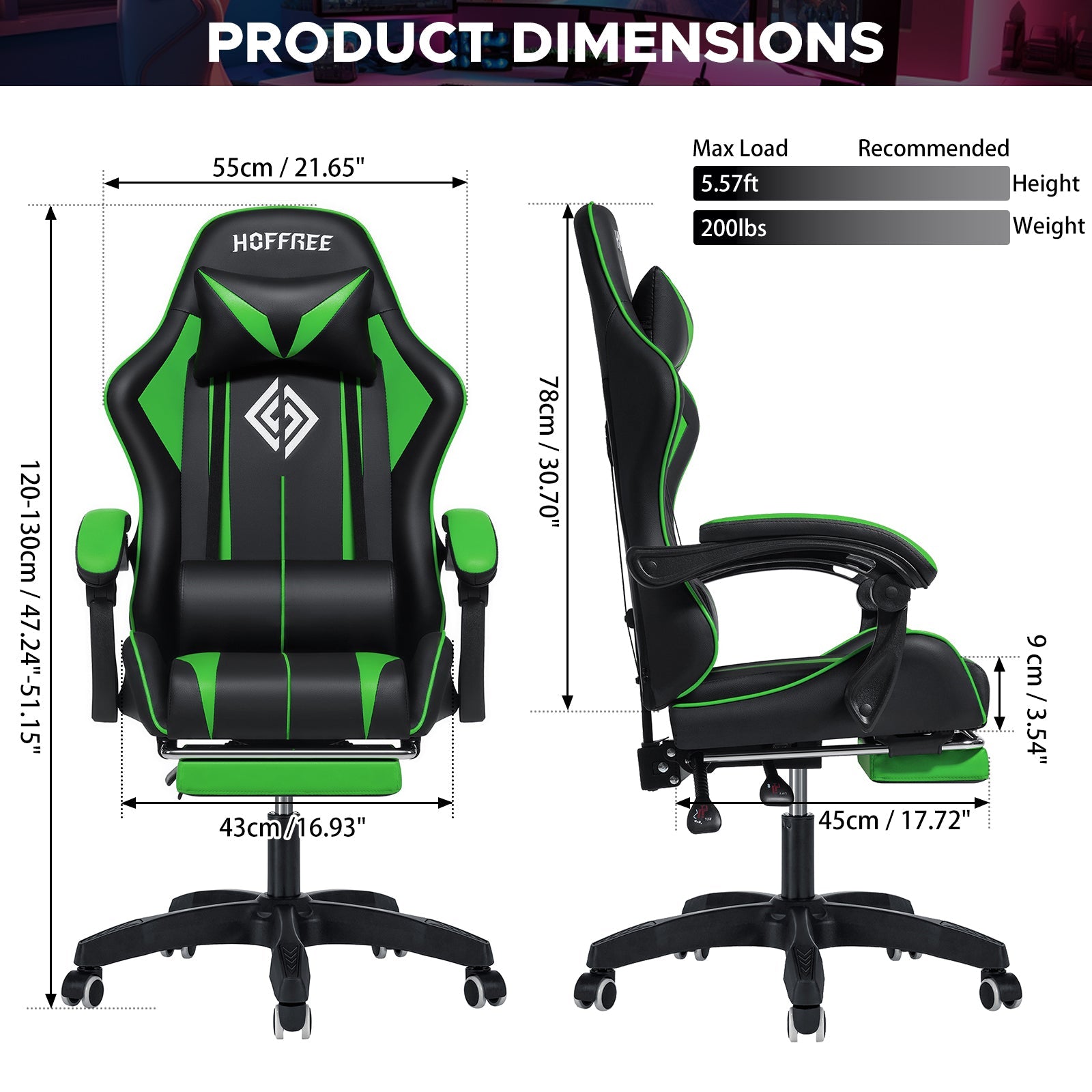 Gaming Chair Massage Game Chair with Footrest and Massage Lumbar Support Ergonomic Computer Chair Height Adjustable with Swivel Seat and Headrest - Fix & GoGaming Chair Massage Game Chair with Footrest and Massage Lumbar Support Ergonomic Computer Chair Height Adjustable with Swivel Seat and HeadrestFix & Go