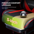 Gaming Chair, Video Game Chair with Footrest and Lumbar Support, Ergonomic Computer Chair Height Adjustable with Swivel Seat and Headrest, Red - Fix & GoGaming Chair, Video Game Chair with Footrest and Lumbar Support, Ergonomic Computer Chair Height Adjustable with Swivel Seat and Headrest, RedFix & Go