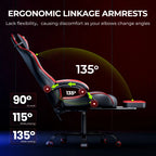 Gaming Chair, Video Game Chair with Footrest and Lumbar Support, Ergonomic Computer Chair Height Adjustable with Swivel Seat and Headrest, Red - Fix & GoGaming Chair, Video Game Chair with Footrest and Lumbar Support, Ergonomic Computer Chair Height Adjustable with Swivel Seat and Headrest, RedFix & Go