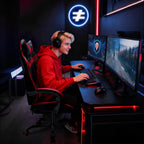 Gaming Chair, Video Game Chair with Footrest and Lumbar Support, Ergonomic Computer Chair Height Adjustable with Swivel Seat and Headrest, Red - Fix & GoGaming Chair, Video Game Chair with Footrest and Lumbar Support, Ergonomic Computer Chair Height Adjustable with Swivel Seat and Headrest, RedFix & Go