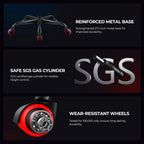 Gaming Chair, Video Game Chair with Footrest and Lumbar Support, Ergonomic Computer Chair Height Adjustable with Swivel Seat and Headrest, Red - Fix & GoGaming Chair, Video Game Chair with Footrest and Lumbar Support, Ergonomic Computer Chair Height Adjustable with Swivel Seat and Headrest, RedFix & Go